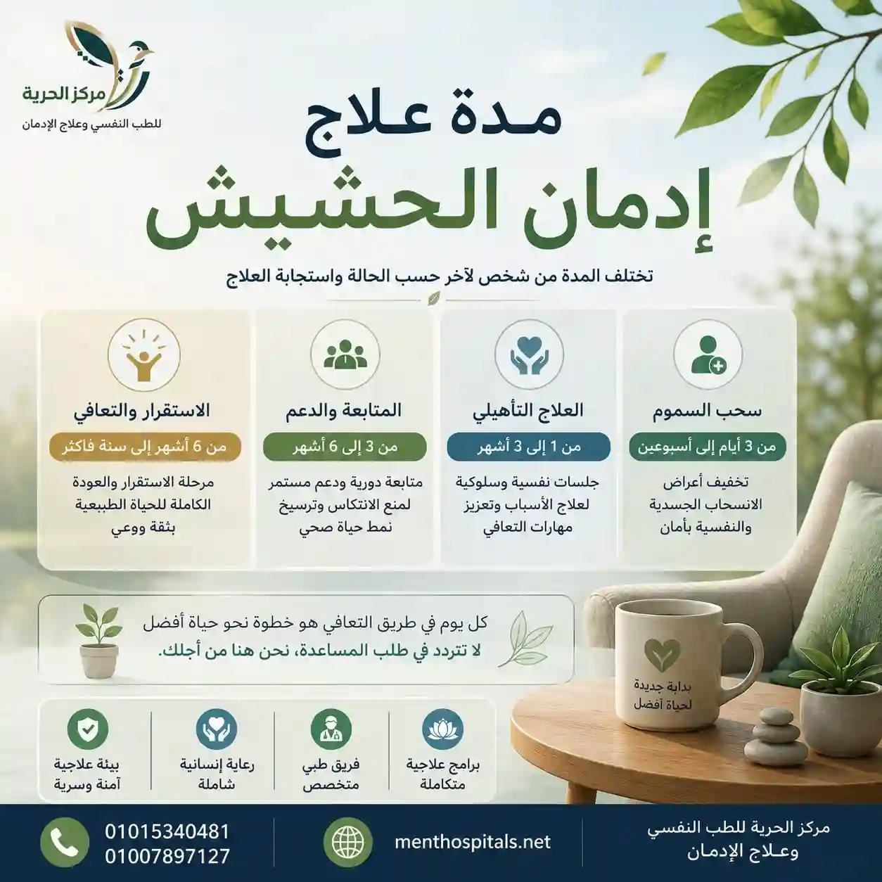 مدة علاج إدمان الحشيش